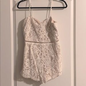 TOBI White Lace Romper